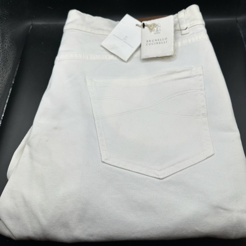 Brunello Cucinelli White Cotton Dress Chino